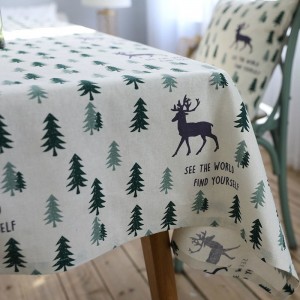 Nuevo estilo coreano Navidad mantel Navidad árbol y Deer lino y algodón fresco Mesa toalha de mesa ali-02684027